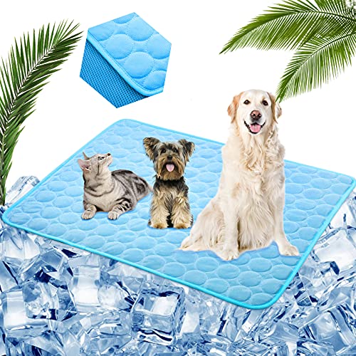 Thupmuk Dog Cooling Mat, Summer Cooling Mat for Dogs Washable Dog Cooling Pad Portable Breathable Ice Silk Self-Cooling Pad for Cats, Crates, Kennels and Beds
