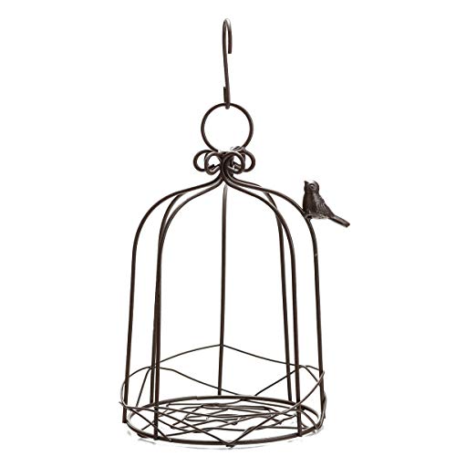 TJ Global Iron Birdcage Hanging Planter, Metal Wire Flower Pot Basket Wrought Iron Plant Stands for Plants, Flowers, Garden, Patio, Balcony Outdoor and Indoor Décor