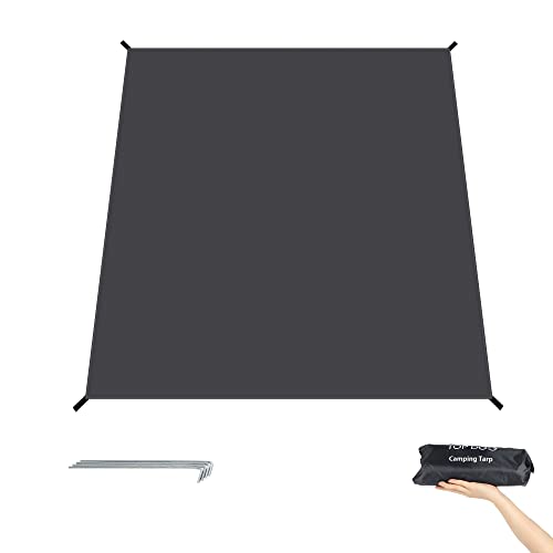 TOP DOG Camping Tarp Under Tent,PU 2000 Waterproof Camping Tent Tarps,Multifunctional Tent Footprint with Drawstring Carrying for Camping,Hiking,Backpacking,Hammock,Beach (118" x 118", Dark Navy)