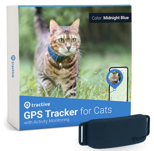 Tractive GPS XL Cat Tracker - Waterproof, GPS Location & Smart Activity Tracker, Unlimited Range, Works with Any Collar (Midnight Blue)