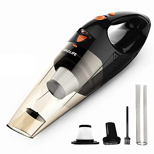 VacLife Handheld Vacuum, Car Vacuum Cleaner Cordless, Mini Portable Rechargeable Wireless Vacuum Cleaner with 2 Filters, Orange (VL189)