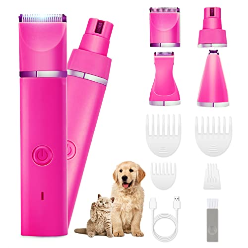 Veeconn Dog Grooming Clippers Kit Small Dog Face Hair Clipper-Low Noise pet Clippers for Dogs-Electric Cat Grooming Scissors-Cordless Quiet Pet Nail Grinder Dog Shaver Trimmer Puppies paw