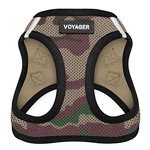 Voyager Step-in Air Dog Harness - All Weather Mesh Step in Vest Harness for Small and Medium Dogs by Best Pet Supplies - Harness (Army/Black Trim), Small