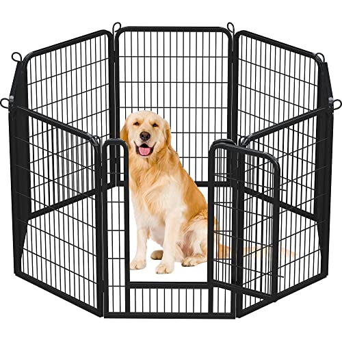 Yaheetech Dog Playpen Outdoor, 8 Panel Dog Fence 40" Indoor Pet Pen for Large/Medium/Small Dogs Heavy Duty Pet Exercise Pen for Puppy/Rabbit/Small Animals Portable Playpen for RV Camping Garden Yard