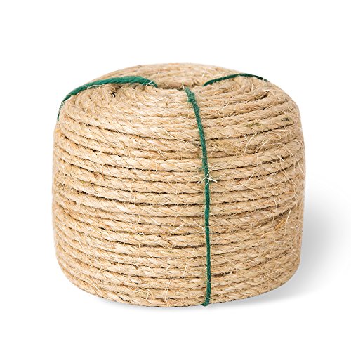 Yangbaga Sisal Rope for Cats - 1/4 Inch - Natural Fiber and Color 66FT