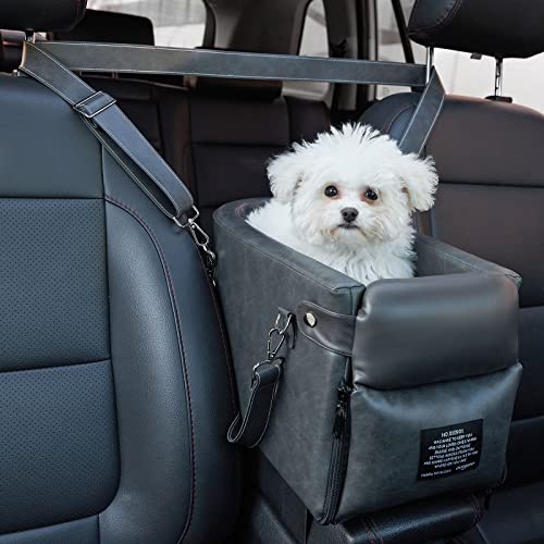 4 in 1 Pet Sling Travel Tote Bag Elevated Seat On Cars Armrest for Small Dog Cat PU Leather Waterproof Deluxe Dog Carrier Hands Free Wash Free Pet Travel Seat(Pu Leather) General