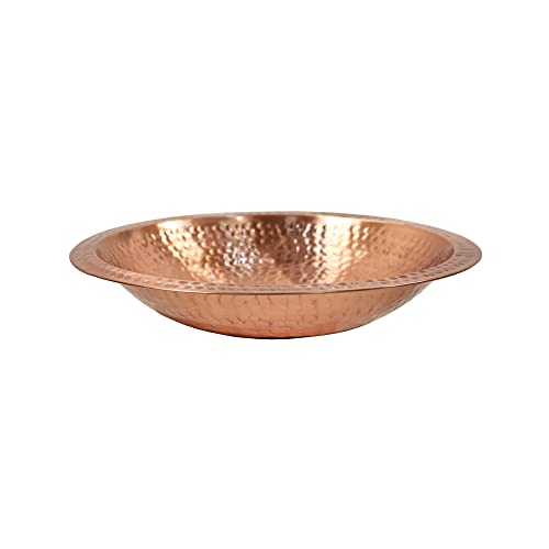 Achla Designs 201-9903 Hammered Solid Bowl w/Rim Birdbath, Satin Copper