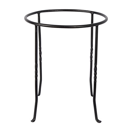 Achla Designs FB-14 Ring Wrought Iron Metal Plant birdbath Bowl Stand Flowerpot Holder, Black