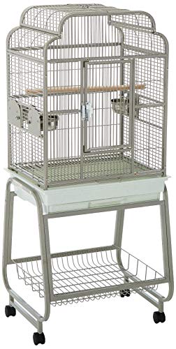 A&E Cage 782217 Platinum Open Victorian Top with Plastic Base Bird Cage, 22" x 17"