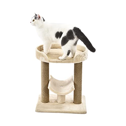 Amazon Basics Top Platform Cat Tree With Scratching Post - 18 x 14 x 22 Inches, Beige