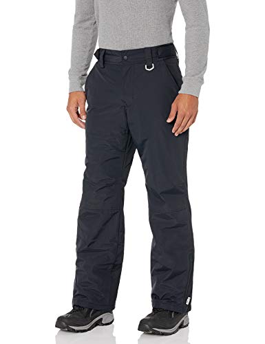 Amazon Essentials Men's Water-Resistant Insulated Snow Pant, Black, Small