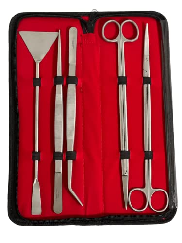 Aquarium Cleaning Set AQUASCAPING Tools 5 Pieces German Stainless Steel CYNAMED