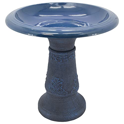 Arcadia Garden Products BB08 Fiberclay Birdbath-Blue