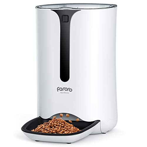 Automatic Cat Feeders, Faroro 7L Automatic Dog Feeder, Cat Feeder with Programmable Feeding Schedule, 1-4 Meals Per Day, 10s Voice Recording, Dual-Power Supply