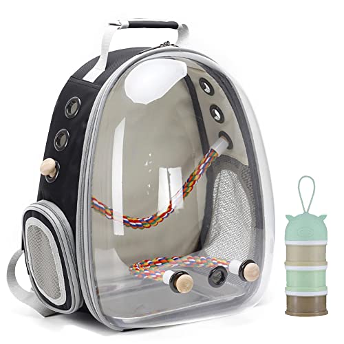 Bird Carrier Cage, Bird Travel Backpack with Stainless Steel Tray and Standing Perch
