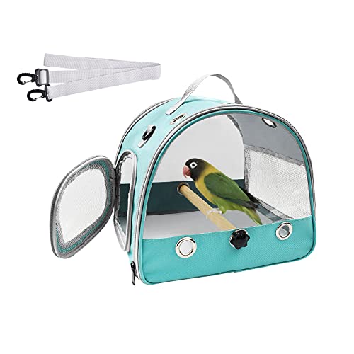 Bird Travel Carrier with Standing Perch,Lightweight Breathable Parrot Outgoing Bags, Small Pet Carrier Bag with Shoulder Strap,Bird Rat Guinea Pig Squirrel Carrier