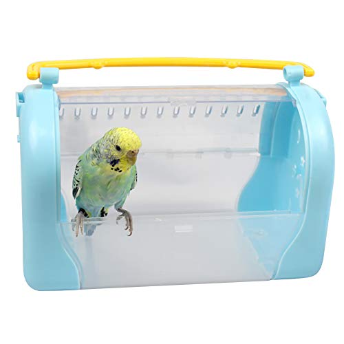 Bird Travel Carrier，Clear View Carrying Cage，Small Animal Portable Outgoing Gear，Transparent & Lightweight Parrots Carrying case for Cockatiels Green Cheek Finch Lovebirds
