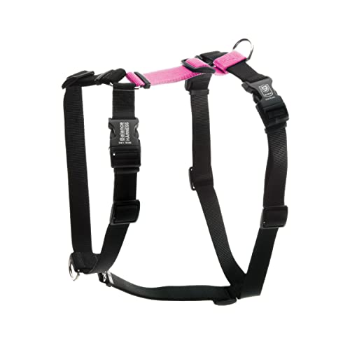 Blue-9 Buckle-Neck Balance Harness, Fully Customizable Fit No-Pull Harness, Ideal for Dog Training and Obedience, Made in The USA (24" - 35.5", Hot Pink)
