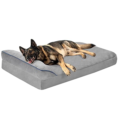 Bnonya Orthopedic Dog Bed, Dog Beds for XLarge Dogs Bolster Pet Bed, Washable Dog Bed with Pillow