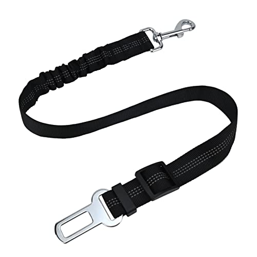 BOOOMU Dog Seat Belt,Belt for Dogs with Elastic Bungee Buffer,Adjustable Safety Dog Car Harness. (Black)