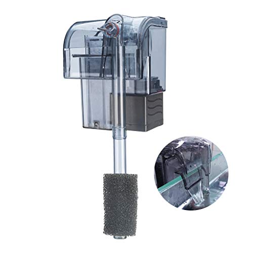 Boxtech Aquarium Hang On Filter - Power Waterfall Suspension Oxygen Pump - Submersible Hanging Activated Carbon Biochemical Wall Mounted Fish Tank Filtration Water (5-10 Gal)