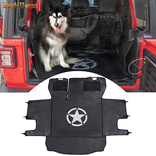 buyinhouse Dog Car Pet Seat Cover for Jeep Wrangler JK JL 2007-2020, Nonslip Backing Free Pet Barrier Universal, 4-Door 600D Oxford seat Covers Accessories