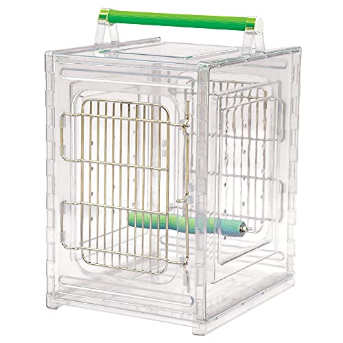 CaitecPerch & Go Polycarbonate Bird Carrier, Clear View Travel Cage