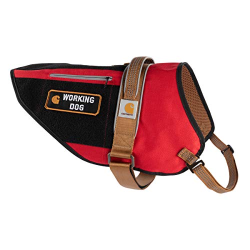 Carhartt Nylon Ripstop Service Dog Harness, High Risk Red/Carhartt Brown, X-Large