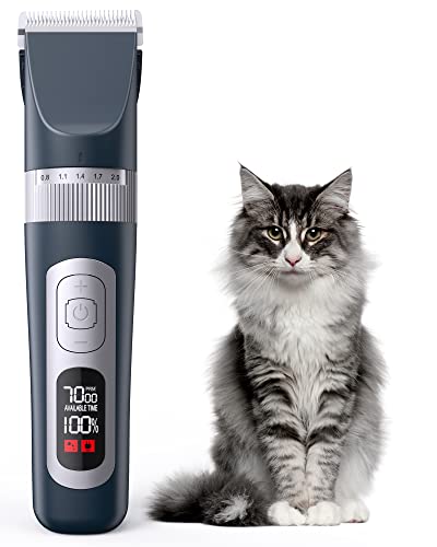 Cat Grooming Clippers for Matted Long Hair,Low Noise Cat Clippers Shaver,4 Speed Cordless Pet Clippers Kit for Cats Dogs and Pets