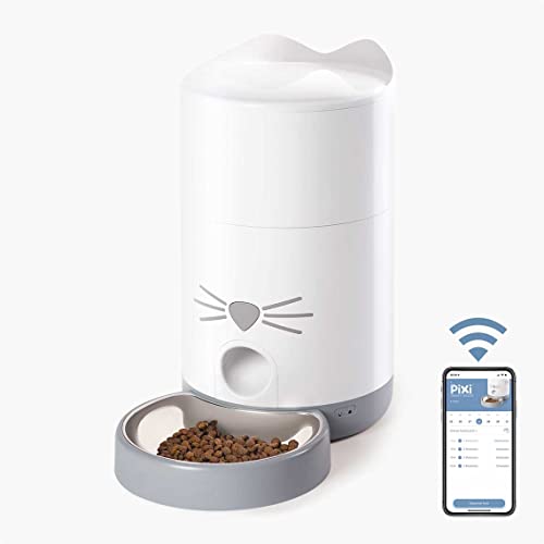 Catit PIXI Smart Feeder – Automatic and Customizable Feeding Schedule with App Support, White