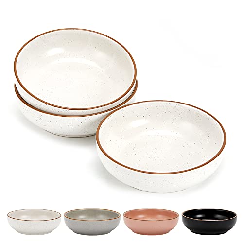 Ceramic Cat Bowls, Howise Pet Bowl Cat Dishes for Food and Water, 5.3 in Cat Food Dish 3 Pack Cat Food Bowls Set Small Dog Dish, Matte White Finish