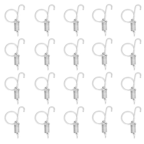 CHICIRIS Spring Cage Door Hook, 20PCS Cage Door Spring Hook Metal Finger Spring Latch Hook for Fixing Rabbit Pet Cage Door Farming Equipment(S)