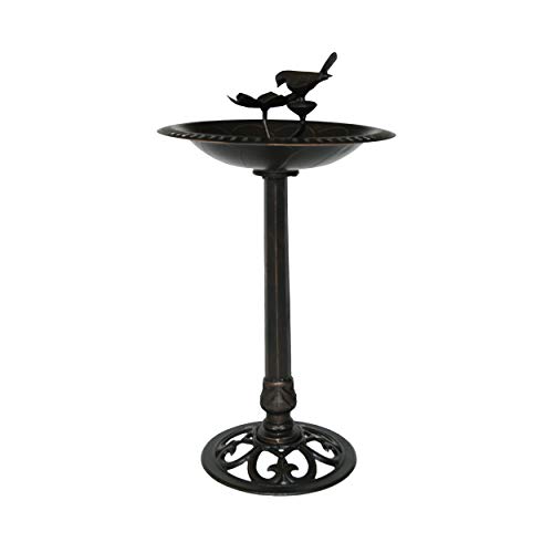 Christopher Knight Home Anessa Outdoor Aluminum and Iron Bird Bath, Shiny Copper