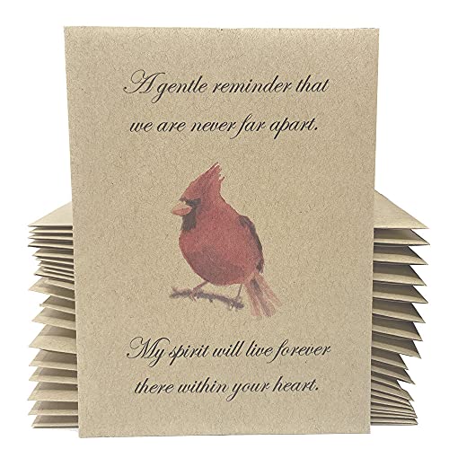 Digital Voyager Cardinal Funeral Bird Seed Favors - 20 Individual Sealed Packets of Birdseed - Ready to Give Out, No Assembly Required
