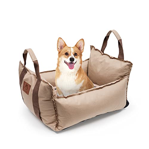 Dog Car Seat for Small Dogs Detachable and Washable Dog Booster Seats with Non-Slip Bottom Portable Dog Car Travel Carrier Bed