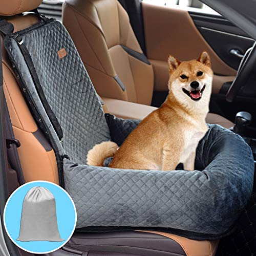 Dog Car Seat Pet Booster Seat Pet Travel Safety Car Seat,The Dog seat Made is Safe and Comfortable, and can be Disassembled for Easy Cleaning (Gray)