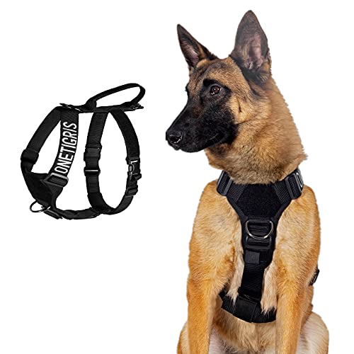 Dog Harness, No Pull Dog Harness, Lightweight Dog Harness Perfect for Walking Hiking All-Day Wear with Small, Medium and Large Dogs(Black,L)