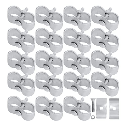 Dog Kennel Panel Clamps Chain Link Fence Clamps 1-3/8’’ Fence Parts (20 Sets) Temporary Dog Kennel Clamps Galvanized Fence Ties for 32mm Pipe Panel Frames