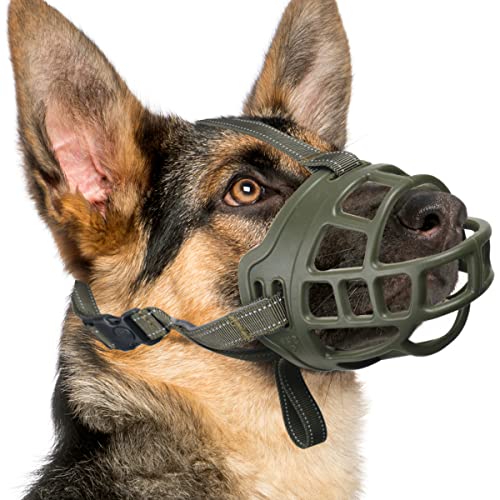 Dog Muzzle, Basket Muzzle for Small Medium Large Dogs, Soft Cage Muzzle for Biting Chewing, Allow Drinking Panting, Muzzle for German Shepherd Pitbull Rottweiler