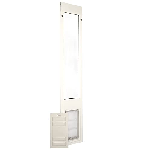 Endura Flap Thermo Panel Pet Door for Sliding Glass Doors | Heavy-Duty Aluminum Frame with Secure Locking Cover | Energy Efficient & Easy Install | White, Small Flap, 77.25"-80.25" Slider Height