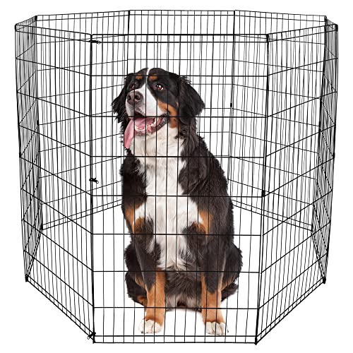 Epetlover 48 Inch Foldable Metal Pet Dog Exercise Pen Indoor Outdoor Wire Animal Playpen, 8 Panels