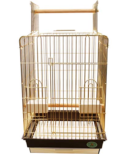 ES 1818 PBR Parrot CAGE by Kings Cages 18x18x27 Bird Cages Toy Toys Cockatiel Conure Caique (Brass)
