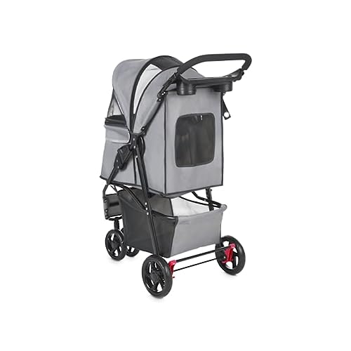 EveryYay Places to Go Reflective Gray Pet Stroller, 34" L X 21.7" W X 37.5" H