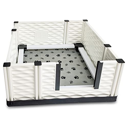 EZWHELP EZCLASSIC Whelping Box for Dogs and Puppies - Indoor Dog Whelping Pen with Rails - Sanitary Dog Whelping Box - Puppy Playpen for Large or Small Puppies - Whelping Supplies Kit 38"x38" Gray