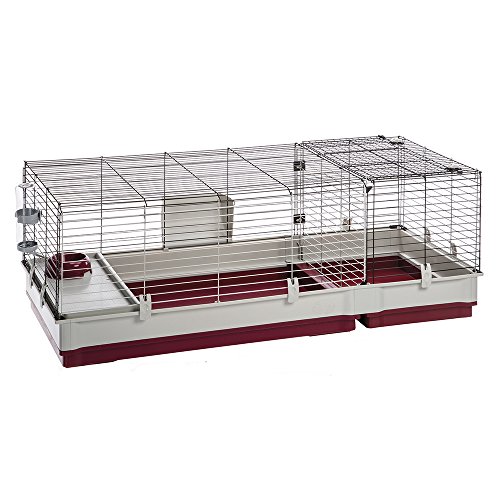 Ferplast Krolik Extra-Large Rabbit Cage w/ Wire Extenstion | Rabbit Cage Includes All Accessories & Measures 55.9L x 23.62W x 19.68H & Includes ALL Accessories | 1-Year Manufacturer's Warranty