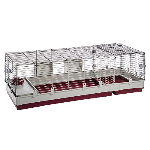 Ferplast Krolik XXL Rabbit Cage with Wire Extension, Rabbit Cage Includes All Accessories & Measures 63.8 L x 23.62 W x 19.68 H Inches, 1-Year Warranty, 63.78 x 23.62 19.62 x 19.68", Multicolor
