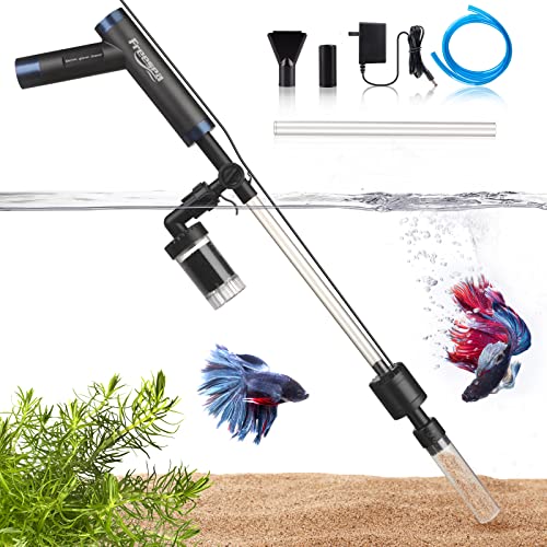 FREESEA Electric Aquarium Gravel Cleaner: Automatic Gravel Vacuum Cleaner Fish Tank Cleaning Tools for Change Water Wash Sand (DC 12V, 6W)