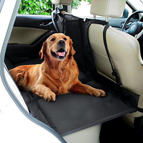 FrontPet Backseat Bridge Car Extender - Seat Pet Bridge Platform for Dogs, Water Resistant Pet Car Barrier, Universal Fit, Trucks, SUVs, and Full Sized Sedans, with Storage Pocket