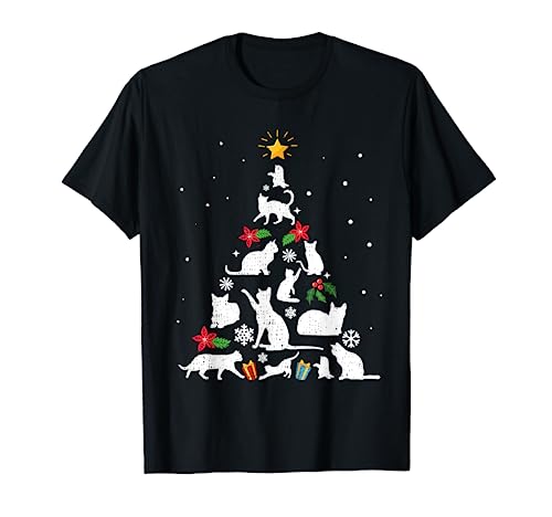 Funny Cat Christmas Tree T-Shirt