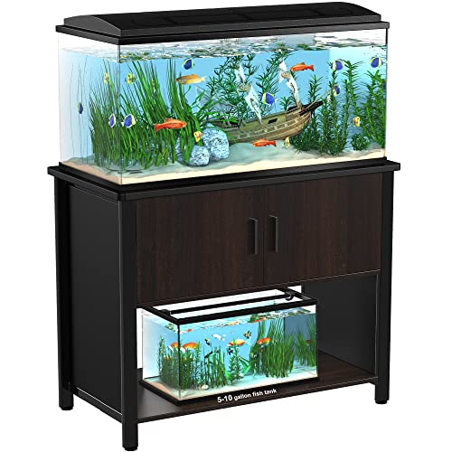 GDLF Metal Aquarium Stand with Cabinet for Fish Tank Accessories Storage, 40 Gallon, Turtle/ Reptile Terrariums